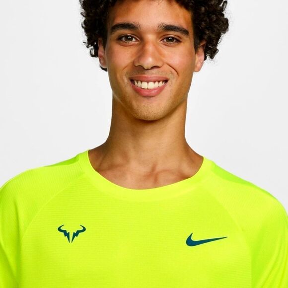 Nike Rafael Nadal Challenger Dri-Fit Crew Tennis T-Shirt Men's S Volt DV2887-702 - Picture 9 of 10